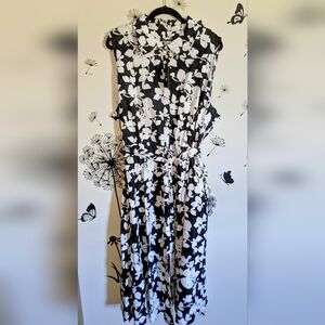Tommy Hilfiger Monochrome Floral Midi Dress